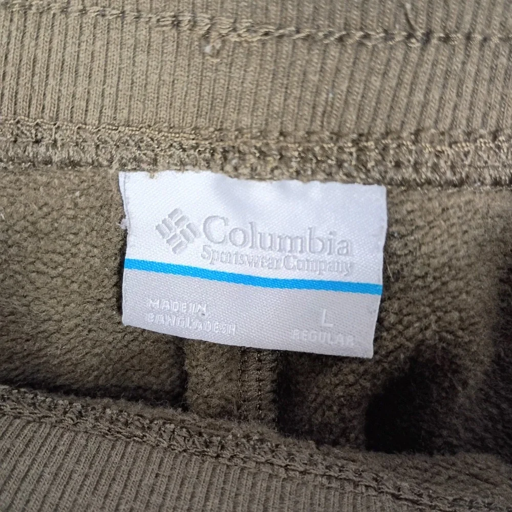 Columbia Joggers Mens L Brown Fleece Logo Sweatpants Hiking Outdoors Gorpcore